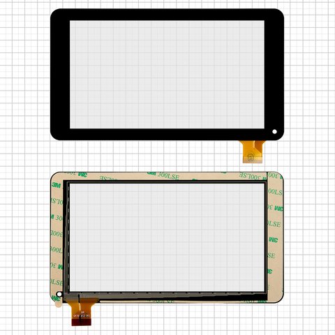 Сенсорний екран для China Tablet PC 7", чорний, 106 мм, 30 pin, 186 мм, ємнісний, 7", #GF7033A2 PG GT70PFD8880