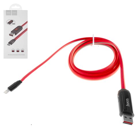 USB кабель Hoco U29, USB тип A, Lightning, 100 см, 2 A, красный