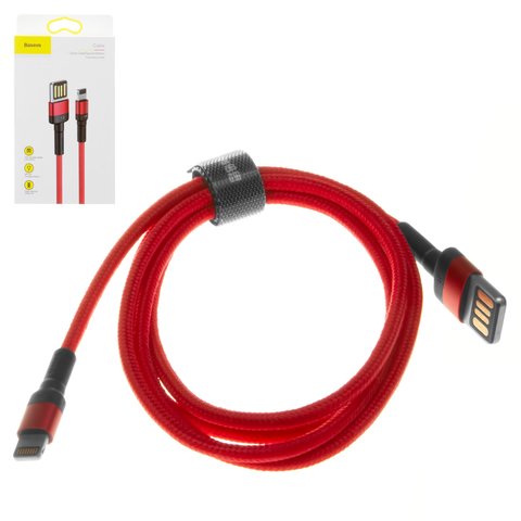 USB кабель Baseus Cafule, USB тип A, Lightning, 100 см, 2,4 А, червоний, #CALKLF G09