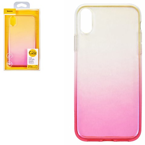 Чохол Baseus для iPhone XR, рожевий, безбарвний, прозорий, з переливом, силікон, #WIAPIPH61 XG04