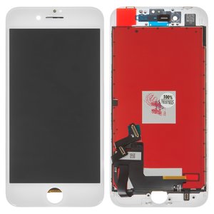 Дисплей для iPhone 8, iPhone SE 2020, белый, с рамкой, Copy, с пластиками камеры и датчика приближения, tianma