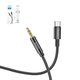 AUX-кабель Hoco UPA19, USB тип-C, TRS 3.5 мм, 100 см, чорний, в нейлоновому обплетенні, #6931474759948