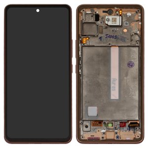Дисплей для Samsung A536 Galaxy A53 5G, розовый, золотистый, с рамкой, Original PRC 