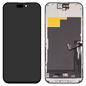 Дисплей для iPhone 15 Pro, чорний, з рамкою, Copy, TFT , ZY, LTPS FHD