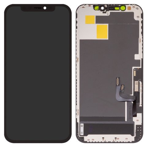 Дисплей для iPhone 12, iPhone 12 Pro, черный, с рамкой, High Copy, без ошибки, OLED , DD OLED OEM soft, diagnosable