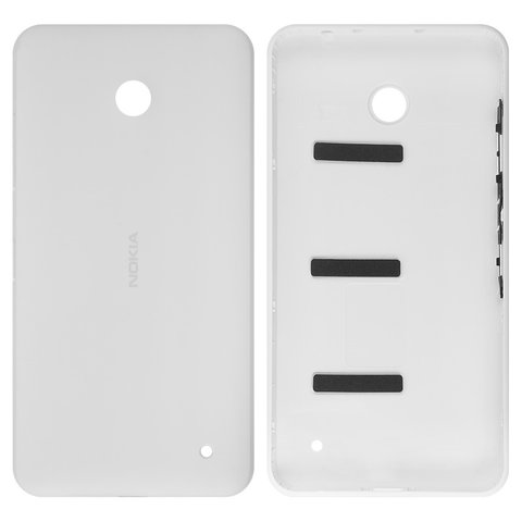 Housing Back Cover compatible with Nokia 630 Lumia Dual Sim, 635 Lumia, white, with side button 