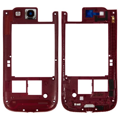 Housing Middle Part compatible with Samsung I9300 Galaxy S3, red 