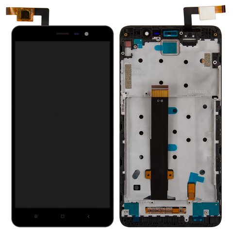 LCD compatible with Xiaomi Redmi Note 3, black, without navigation keyboard backlight 