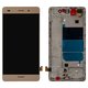 LCD compatible with Huawei P8 Lite (ALE L21), (golden, Logo Huawei, with frame, Original (PRC))