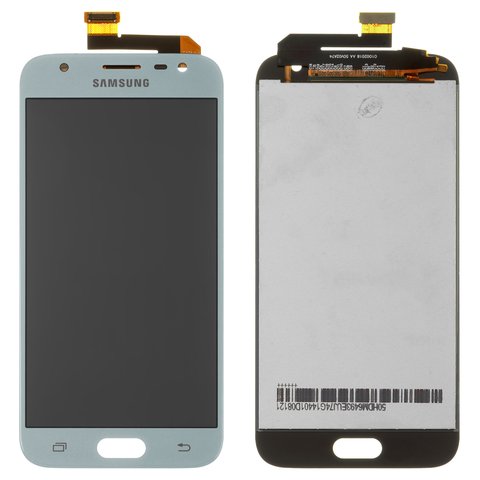 Pantalla LCD puede usarse con Samsung J330 Galaxy J3 2017 , azul claro, sin ajuste de brillo, sin marco, Copy