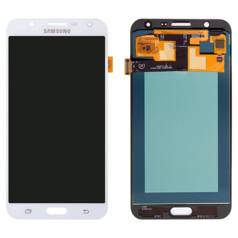 Pantalla LCD puede usarse con Samsung J700 Galaxy J7, blanco, sin marco, High Copy, OLED 