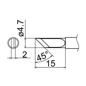 Punta de repuesto para cautín HAKKO T12 K