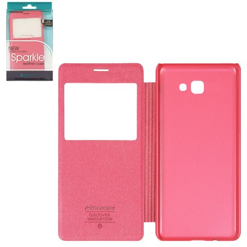 Case Nillkin Sparkle laser case compatible with Samsung G570 Galaxy On5 2016 , pink, flip, PU leather, plastic  #6902048131064