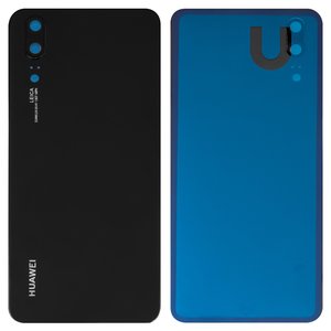 Задняя панель корпуса для Huawei P20, черная, со стеклом камеры