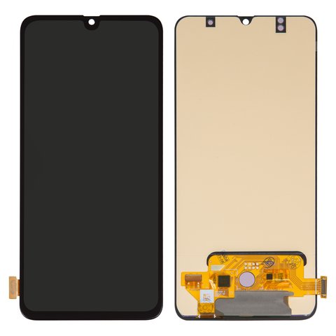 LCD compatible with Samsung A705 Galaxy A70, black, without frame, High Copy, original LCD size, OLED  