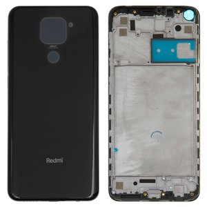Housing compatible with Xiaomi Redmi Note 9, gray, with side buttons, midnight grey 