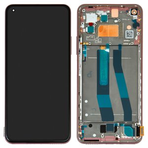 Pantalla LCD puede usarse con Xiaomi Mi 11 Lite, Mi 11 Lite 5G, rosado, con marco, Original PRC , peach pink, #WM6556Z21 1