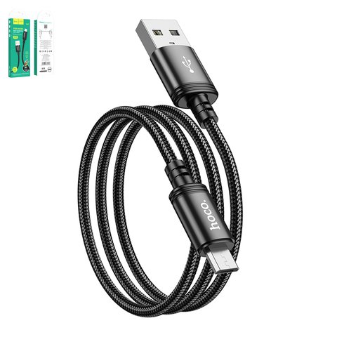 USB Cable Hoco X89, USB type A, micro USB type B, 100 cm, 2.4 A, black  #6931474784346