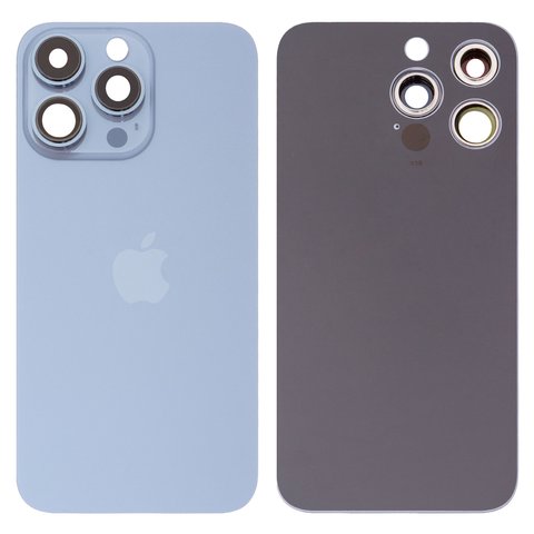 Housing Back Cover compatible with iPhone 13 Pro, blue, with camera lens, sierra Blue, small hole 