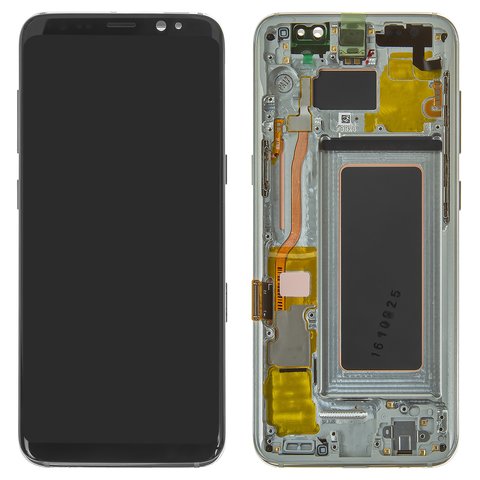 LCD compatible with Samsung G950 Galaxy S8, gray, with frame, Original PRC , orchid Gray, original glass 