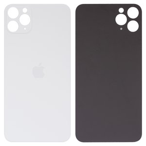 Housing Back Cover compatible with iPhone 11 Pro Max, white, silver, no need to remove the camera glass, Original PRC , big hole, matte silver 