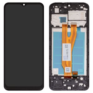 LCD compatible with Samsung A032 Galaxy A03 Core, black, with frame, High Copy 