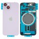 Задняя панель корпуса для iPhone 14, фиолетовая, со стеклом камеры, purple