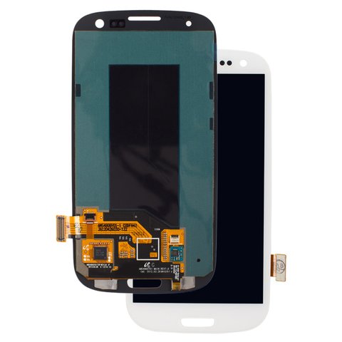 Pantalla LCD puede usarse con Samsung I747 Galaxy S3, I9300 Galaxy S3, I9300i Galaxy S3 Duos, I9301 Galaxy S3 Neo, I9305 Galaxy S3, R530, blanco, sin marco, original vidrio reemplazado