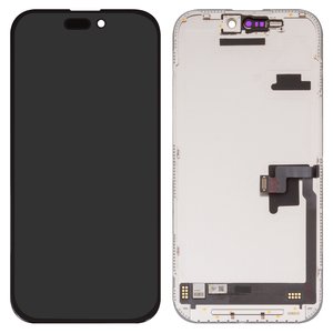 Pantalla LCD Wextom puede usarse con iPhone 16 Pro, negro, con marco, HC, sin error, OLED  soft, Diagnosable, 120Hz