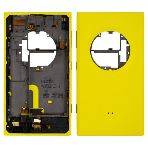 Задня панель корпуса для Nokia 1020 Lumia, жовта, повна, з боковою кнопкою