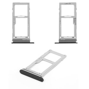 Держатель SIM карты для Samsung G965F Galaxy S9 Plus, черный, c держателем MMC, dual SIM