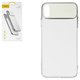 Чехол Baseus для iPhone XS Max, белый, со вставкой из PU кожи, прозрачный, пластик, PU кожа, #WIAPIPH65-SS02
