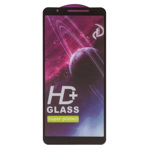 Захисне скло All Spares для Samsung A013 Galaxy A01 Core, сумісне з чохлом, Full Glue, чорний, шар клею нанесений по всій поверхні