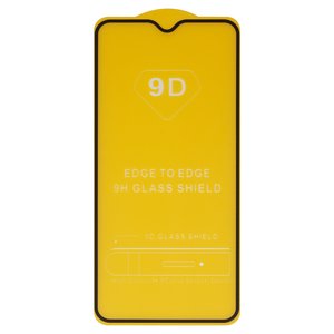 Защитное стекло для Realme 5 Pro, совместимо с чехлом, Full Glue, без упаковки , черный, cлой клея нанесен по всей поверхности