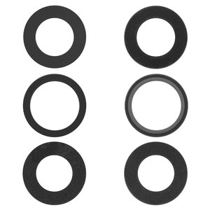 Стекло камеры для iPhone 15 Pro Max, черное, без рамки, комплект 3 шт., Original PRC 