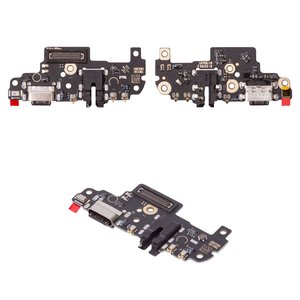Шлейф для Xiaomi Redmi Note 8 Pro, конектора навушників, конектора зарядки, з мікрофоном, з компонентами, High Copy, плата зарядки, M1906G7I, M1906G7G