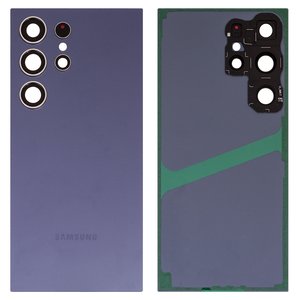 Задняя панель корпуса для Samsung S928 Galaxy S24 Ultra, фиолетовая, со стеклом камеры, Original PRC , titanium viole