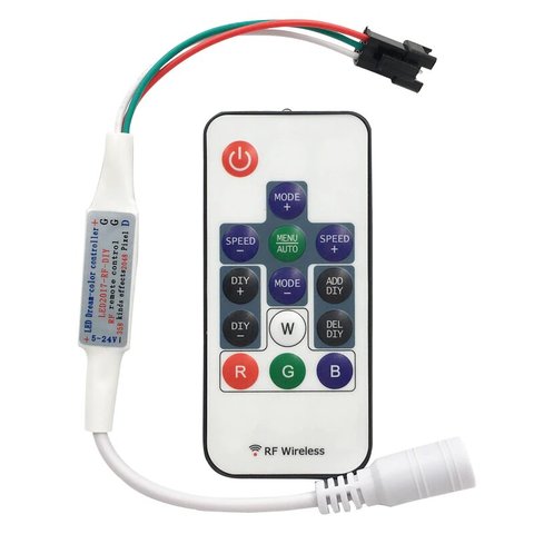 LED Controller with Radio Remote Control LED2017 RF DIY RGB, 2048 px, 5 24 V 